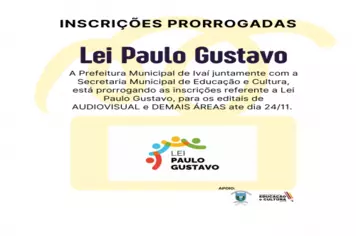 Edital Lei Paulo Gustavo - PRORROGADO