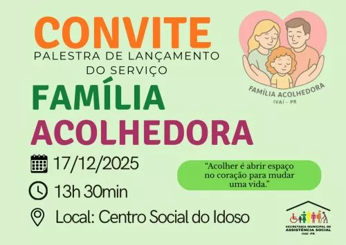 CONVITE ESPECIAL À POPULAÇÃO DE IVAÍ!