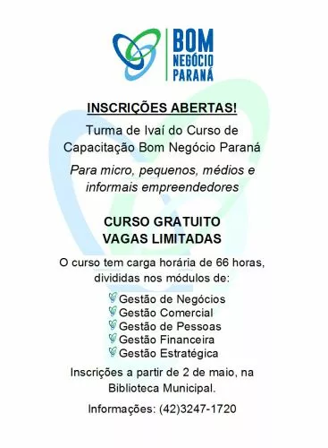 Abertas as inscrições para o Programa Bom Negócio Paraná